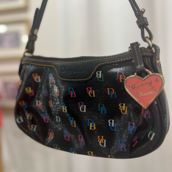 Dooney & Bourke Black Bag with Multicolor Logo - Picture 2 of 7